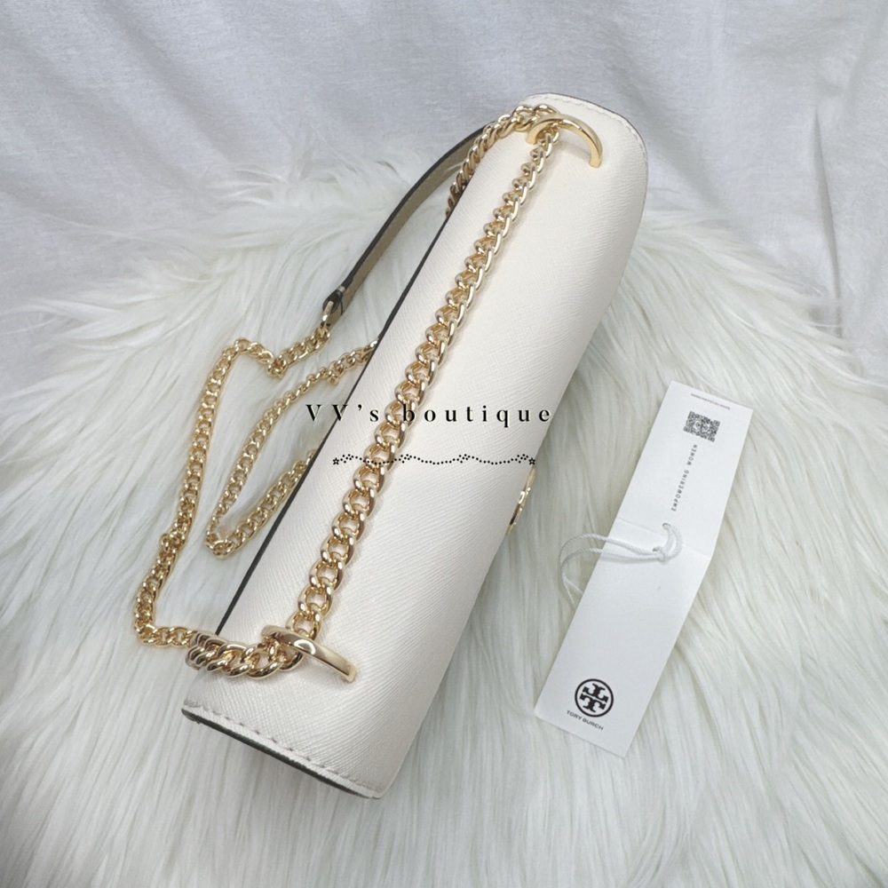 NWT Tory Burch Colorblock Shoulder Bag Crossbody Brie Almond Cold Brew 159976 - Picture 8 of 9